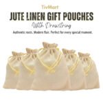 TivMart White Jute Linen Return Gift Pouches