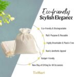 TivMart White Jute Linen Return Gift Pouches 3
