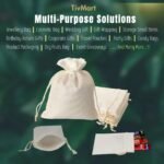 TivMart White Jute Linen Return Gift Pouches 4