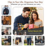 Leather Lipstick Mini Storage Pouch Bag Portable With Key Chain Holder 4