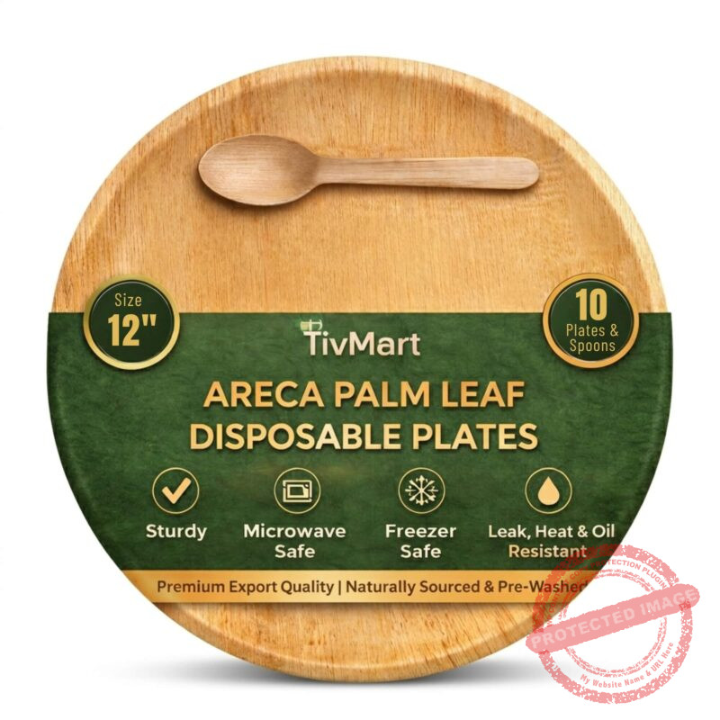 12 Inch Areca Plates + Spoons