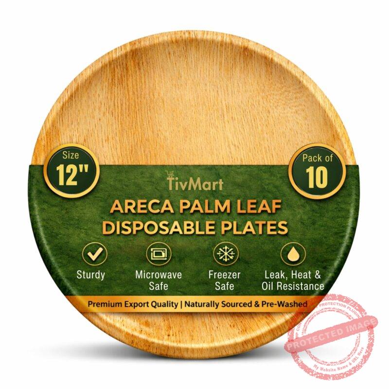 12 inch round Areca plates