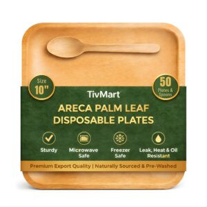 Areca Plates Square 10 50-Pack Size